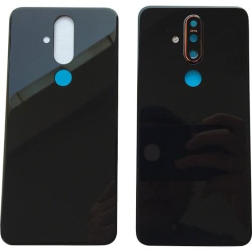 BINYEAE New Glass Battery Cover Rear Housing For Nokia X71 Back Case With Logo+Adhesive