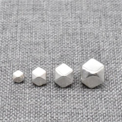 10 Pieces of 925 Sterling Silver Faceted Hexagon Beads for Bracelet Necklace 2.5mm 3.5mm 4.5mm 5.5mm