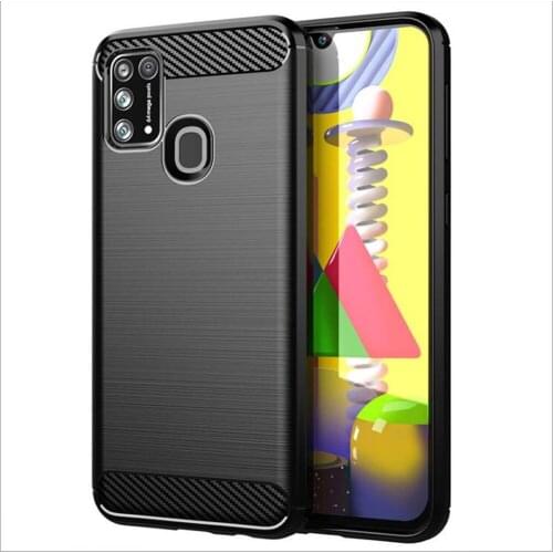 For Samsung Galaxy M31 A21 A01 Case Carbon fiber Cover Shockproof Case On For Samsung A31 A315F/DS Cover Full Protection Bumper