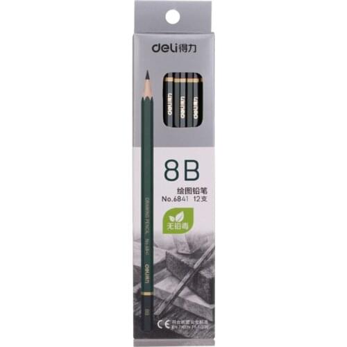 Deli 6841 8B Advanced Drawing Pencil / Sketch Drawing / Hexagonal Pen Holder/Engineering Drawing 12 Pieces / Box