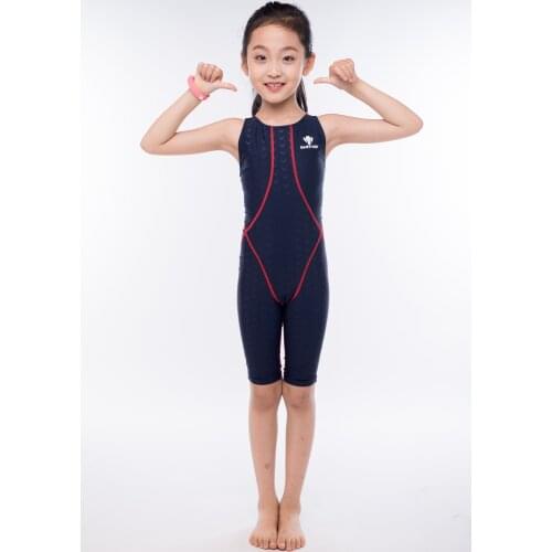 Children One Piece Sport Trainning Competition SwimWear Beach Wear Girls Racing Professional Quick-Dry Surfing Bathing SwimSuit