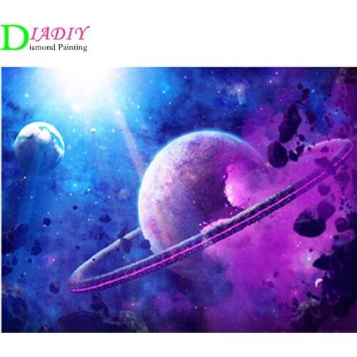 DIADIY Full Square Diamond Painting Space 5D DIY Mosaic Diamond Embroidery Landscape Cross Stitch Kit Home Decor