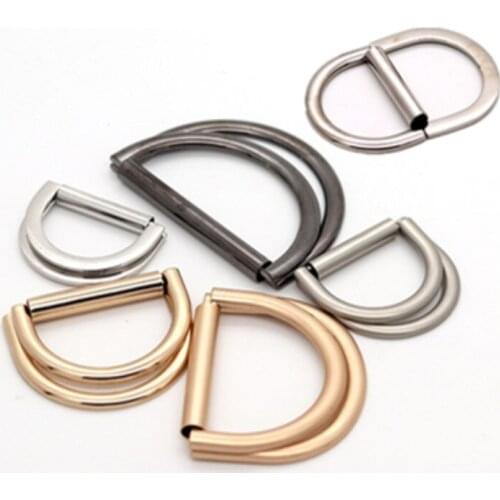 DIYS Metal Buckle Double D Ring Overcoat Windbreaker Pants Luggage Strap Bag Dog Collar Dee Accessories 10PCS