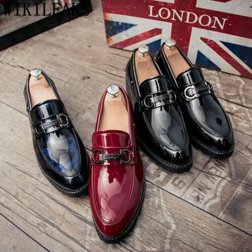 Elegant Italy Shoes Luxury Brand Business Men Oxford Shoes Suit Patent Leather Mens Dress Shoes 2020 Sapato Oxford Masculino