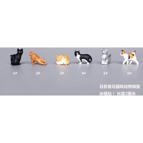 Super mini 6pcs/set Simulation model toy scene Decoration Super mini kitty fridge sticker pvc figure
