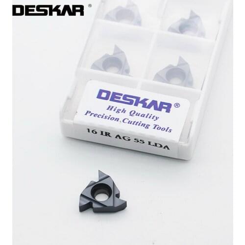10PCS DESKAR 16IR 16ER AG60 AG55 A55 A60 G55 G60 LDA CNC Lathe Cutting Tools Threading Turning Tools Carbide Inserts Cutter