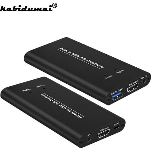 USB 3.0 HDMI-compatible to USB Video Capture Card with Mic Dongle 4K 60Hz HDMI-compatible Video Capture For Game Stream Live etc