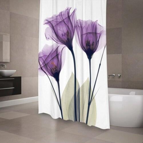 Beautiful Flowers Shower Curtains Designer Decorative Bathroom Curtain Fabric Waterproof Polyester Bath Cortina Ducha With Hooks
