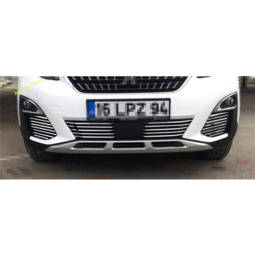 Lapetus Front Head Below Middle Grille Grill Cover Trim 26 Pcs / Set Fit For Peugeot 3008 3008GT 2017 - 2020 Auto Accessories