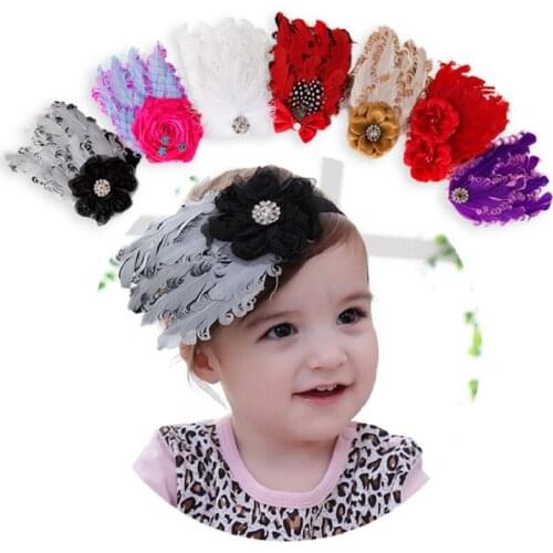 2019 Cute Feather Girls Headband Flower Headwear Hair accessories Gift