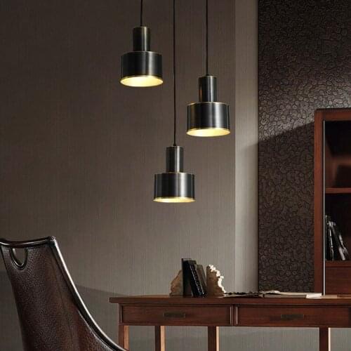 Postmodern minimalist Nordic luxury bedroom bedside chandelier creative dining bar all copper lamp