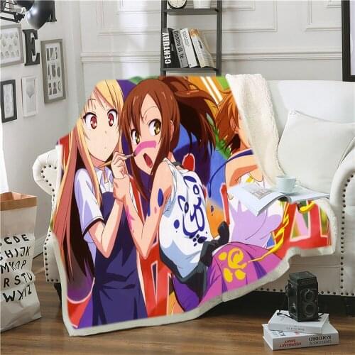 Cartoon Flannel Blanket 3D Girl Printed Cartoon Wool Blanket Bedroom Throw Blanket Merry Christmas Children Adult Sofa Blanket