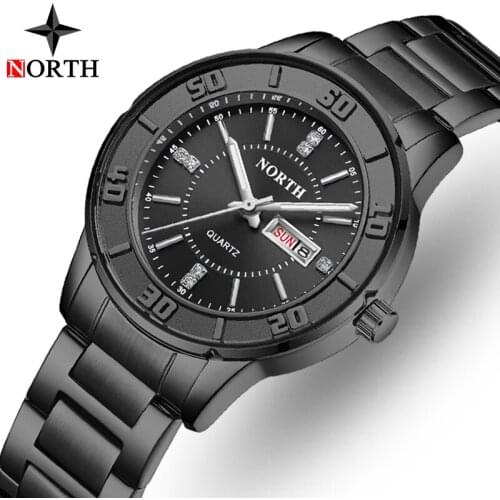 NORTH Women New Watches Luxury Brand Fashion Quartz Watch Steel Mesh Casual Sport Waterproof Lady Week Display Watch Reloj Mujer