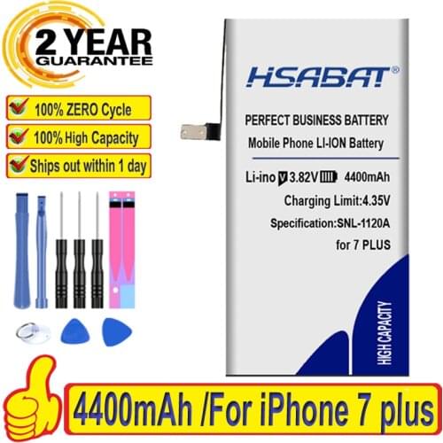 HSABAT 100% New 4100mAh Battery for iphone 7 Plus for iphone7 plus for iphone 7plus parcel within tools and Sticker