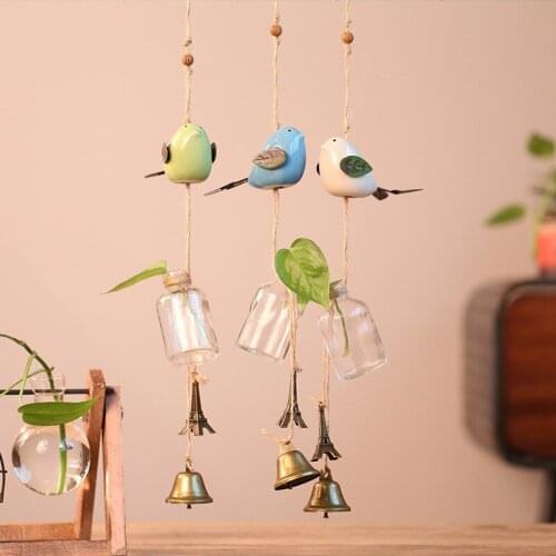 Bird Wind Chime Pendant Resin Dormitory Balcony Creative Iron Tower Pendant Home Decoration