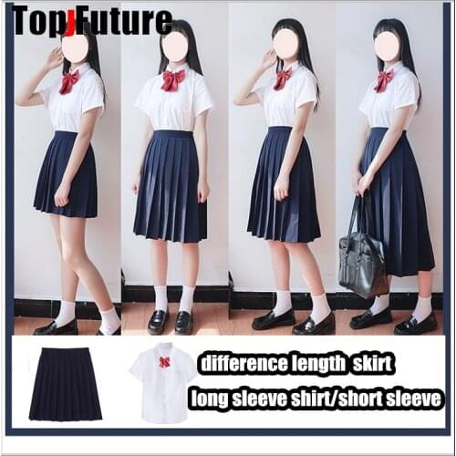 PLUS SIZE Japanese School Uniform Girls White Shirt School Dress Jk Sailor Suit Tops Business Work Uniforms For Women