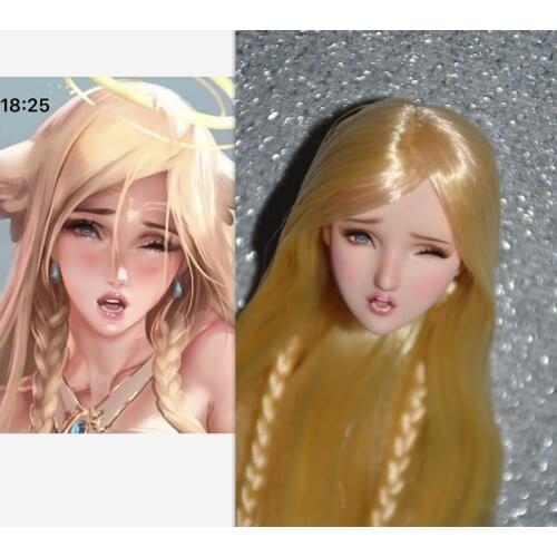 Customized head carving] 1:6 female soldier head carving cute Japanese micro expression head carving 12 inch body is available
