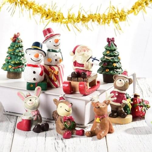 Resin Christmas Role Craft Ornaments Hotel HallwayTable Decoration Nordic Storage Tray Bowl Elk Gift Home Decor Toy