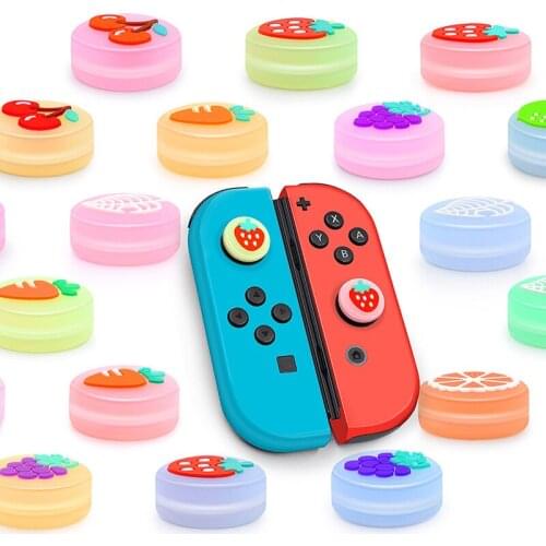 2PC Glow Luminous Fruit Thumb Stick Grip Cap Joystick Cover For Switch Controlle Nintend Thumbstick Case