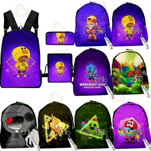 Large Capacity 3D Nylon Waterproof Backpack Set Anime Character Double Gun Reward Children Backpack Computer Bag