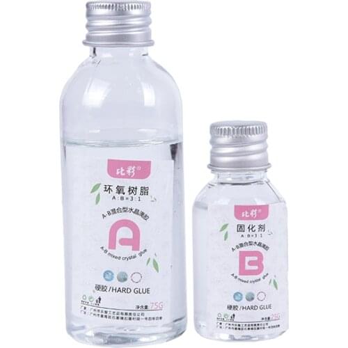 2pcs/ste High Adhesive Clear Resin Epoxy 3:1 AB Crystal Glue Resin Jewelry Making Diy Tool 25ml + 75ml