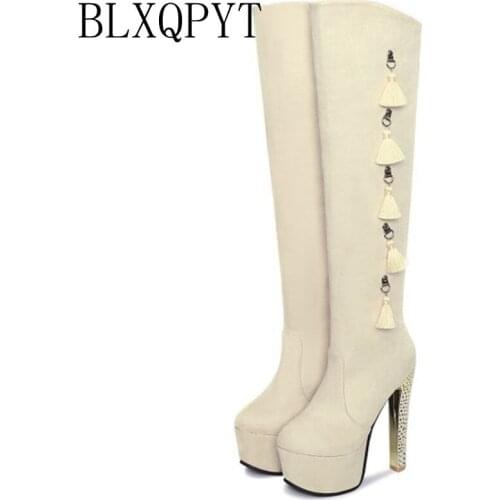 BLXQPYT bottes femmes winter botines over the knee military botas mujer knee thigh high women zapatos mujer boots shoes 88-6
