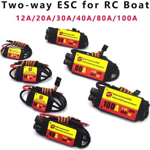 ZMR Adjustable 12A/20A/30A/40A/50A/60A/80A Bidirectional Brushless ESC for Remote Control Car Pneumatic Underwater Propeller
