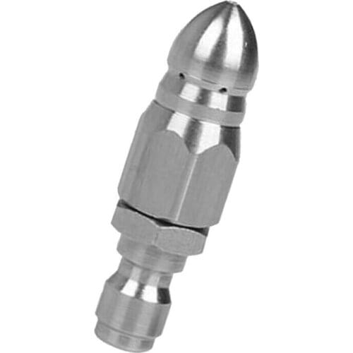 1/4inch Stainless Back Wear Resistance Steel Pressure Washer Drain Sewer Cleaning Pipe Jetter Spray Quick Plug Drain Hose Nozzle