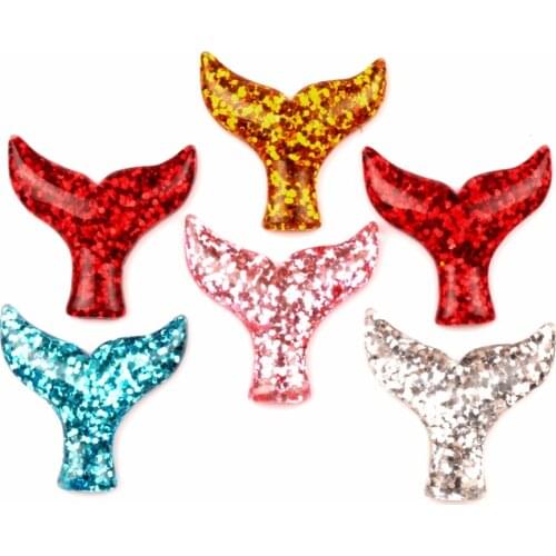 10Pcs Resin Mixed Bling Fishtail Decoration Crafts Kawaii Cute Flatback Cabochon Embellishments For Scrapbooking DIY Accessories