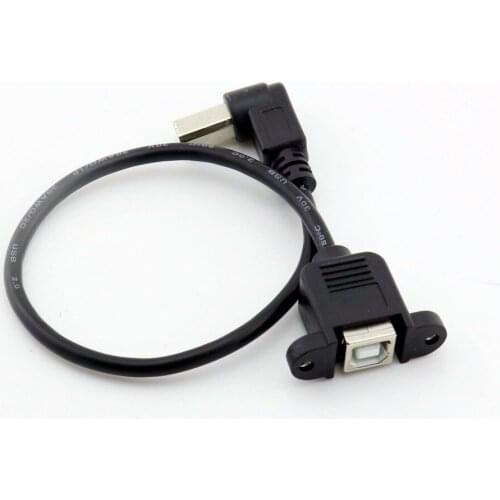 10x USB 2.0 B Male 90 Degree Right Angle to USB 2.0 B Female Socket Printer Panel Mount Connector Cable 30cm/50cm