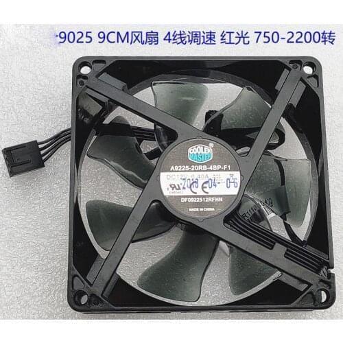 2pcs a lot Cooler Master DC12V 0.40A 9025 92MM 90MM 90*90*25mm 92*92*25mm Cooing fan For CPU Cooling fan A9225-20RB with Red Led