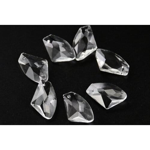 5PCS K9 3256 Axe Crystal Pendants Glass Clear DIY Chandelier Crystals Prisms Beads Suncatcher Hanging Ornament Lamp Part Decor