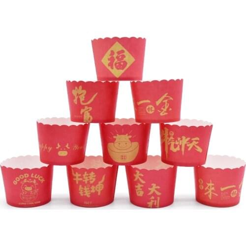 50pcs Red Cupcake Paper Muffin Liner Baking Cup Wedding Party Cupcake Wrapper Tray Case