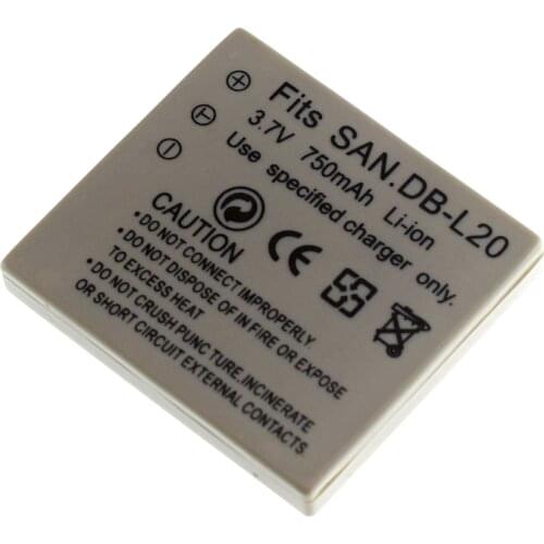 Battery DB-L20 for Sanyo Xacti VPC-CG65 VPC-CG9 VPC-E1 VPC-E2 VPC-E6