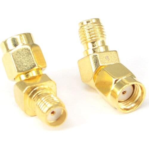 100 Pieces SMA RP SMA 45 Degree Antenna Adpater Connector For FPV Race RX5808 Fatshark Goggles Antenna Goldplated Connector