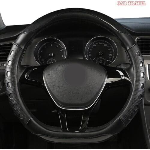 CAR TRAVEL Microfiber Leather Car Steering Wheel Cover For Suzuki Vitara Swift Jimny SX4 S Cross Dzire Celerio Ertiga APV