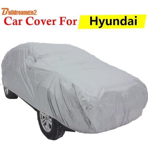 Buildreamen2 Car Cover Auto Sun Shade Anti-UV Rain Snow Scratch Protection Cover For Hyundai i20 i30 i45 Equus SantaFe Veracruz
