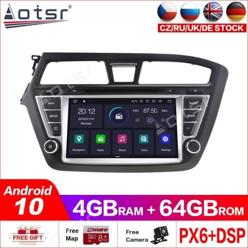 Android10.0 4G+64GB Car GPS DVD Player Multimedia Radio For HYUNDAI I20 2014 -2017 car GPS Navigation vedio player headunit dsp