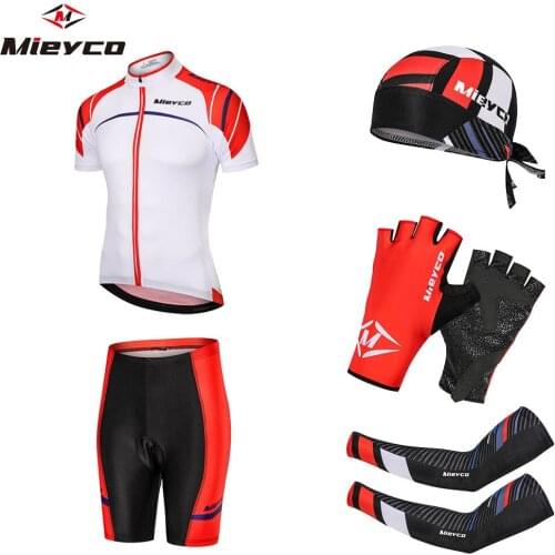 Mieyco Short Sleeve Big Cycling Set Pro Cycling Clothing MTB Bicycle Clothes Anti-UV Cycling Jerseys Set Racing Bike Sportswear