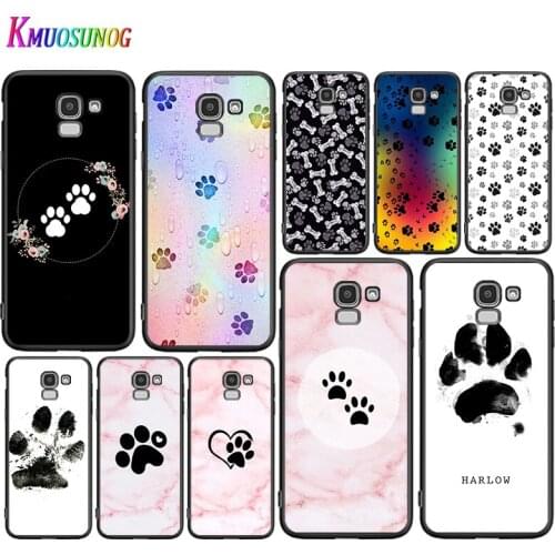 Best Friends Dog Paw For Samsung Galaxy J2 J3 J4 Core J5 J6 J7 J8 Prime Duo Plus 2018 2017 2016 Black Phone Case