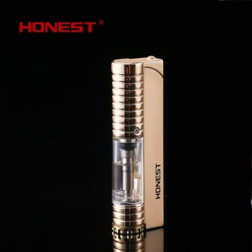 Honest ultra thin creative gas inflatable windproof mens electronic lighter