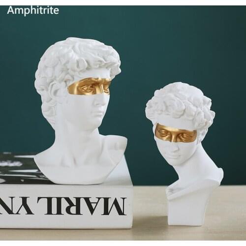 Living culture Nordic home decoration Accessories resin statue sculpture Creative Golden Eye art Supplies character model gift