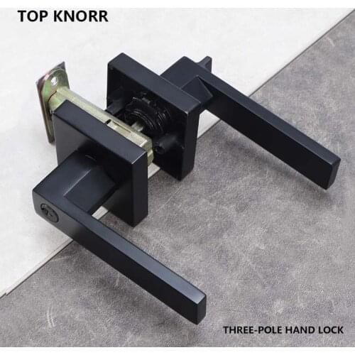 Door handle high-grade zinc alloy handle lock three-bar ball lock room lock interior bedroom room bathroom hardware accessories