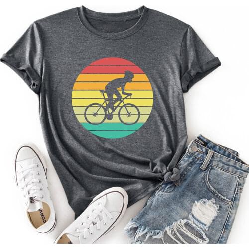 Women Crew Neck Short Sleeve Casual Summer T-shirts Cycling Graphic Tee Shirts Tops Female Clothes Streetwear Shirts
