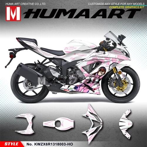 HUMAART Sport Bike Graphics Personalized Stickers for Ninja ZX-6R 636 2013 2014 2015 2016 2017 2018, Pink