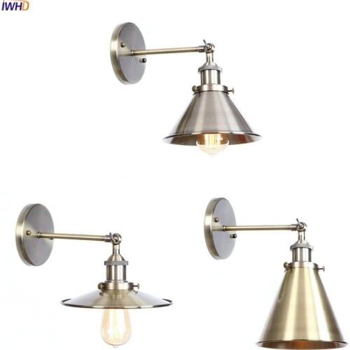 IWHD Brass Rustic Vintage LED Wall Lamps Living Room Edison Loft Industrial LED Wall Light Sconce Wandlampen Home Lighting
