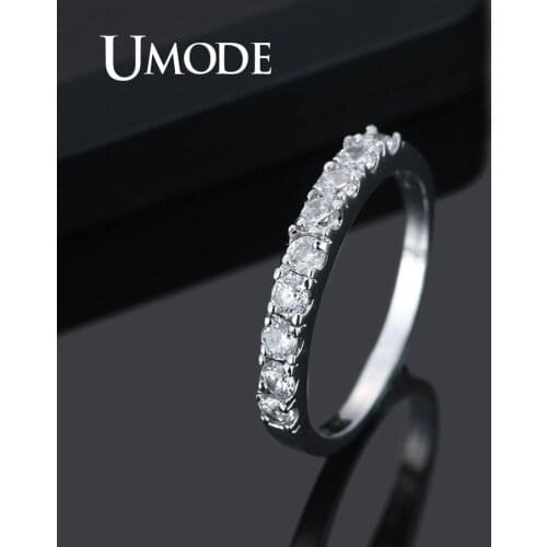 UMODE Trendy Eternity Wedding Band Ring Cubic Zirconia Luxury Engagement Rings for Women Bridal Finger Jewelry Drop Shipp UR0585