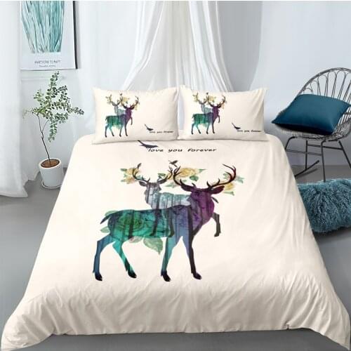 3D Design Duvet Cover Sets Bedding Sets Quilt Covers Pillow Cases Full Twin Single Double Size Animal Deer Custom Home Texitle