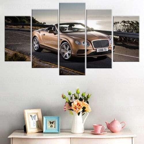 Modular Canvas Bentley Continental Supercar Pictures 5pcs Painting Home Decor Prints Poster Living Room Modern Frame Wall Art