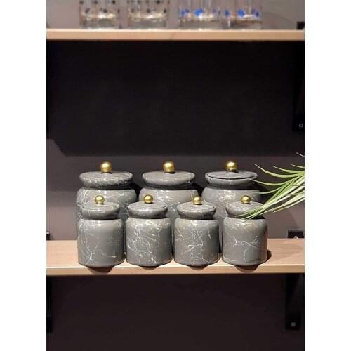 The Mia Marble Look Spice Set 7 Pieces Gray Bhr0018 THEMIA0077
